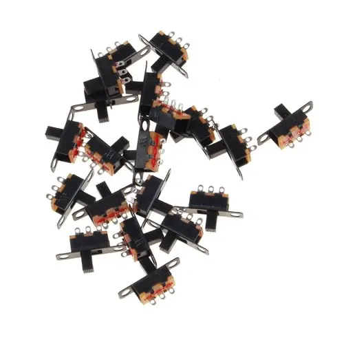 MYLB-20pcs 5V 0,3 часовой стрелкой в виде Размеры черный SPDT ползунковый Переключатель для небольших DIY Мощность электронных проектов