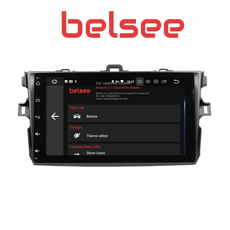 Best Belsee 9" IPS Screen for Toyota Corolla 2007-2011 Android 8 Car Radio Stereo GPS Navigation Mirrorlink Bluetooth WiFi Autoradio 1