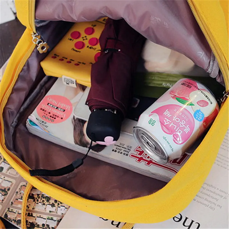 Mochila de lona de estilo Preppy para niñas adolescentes Mochila de moda bonita Mochila femenina