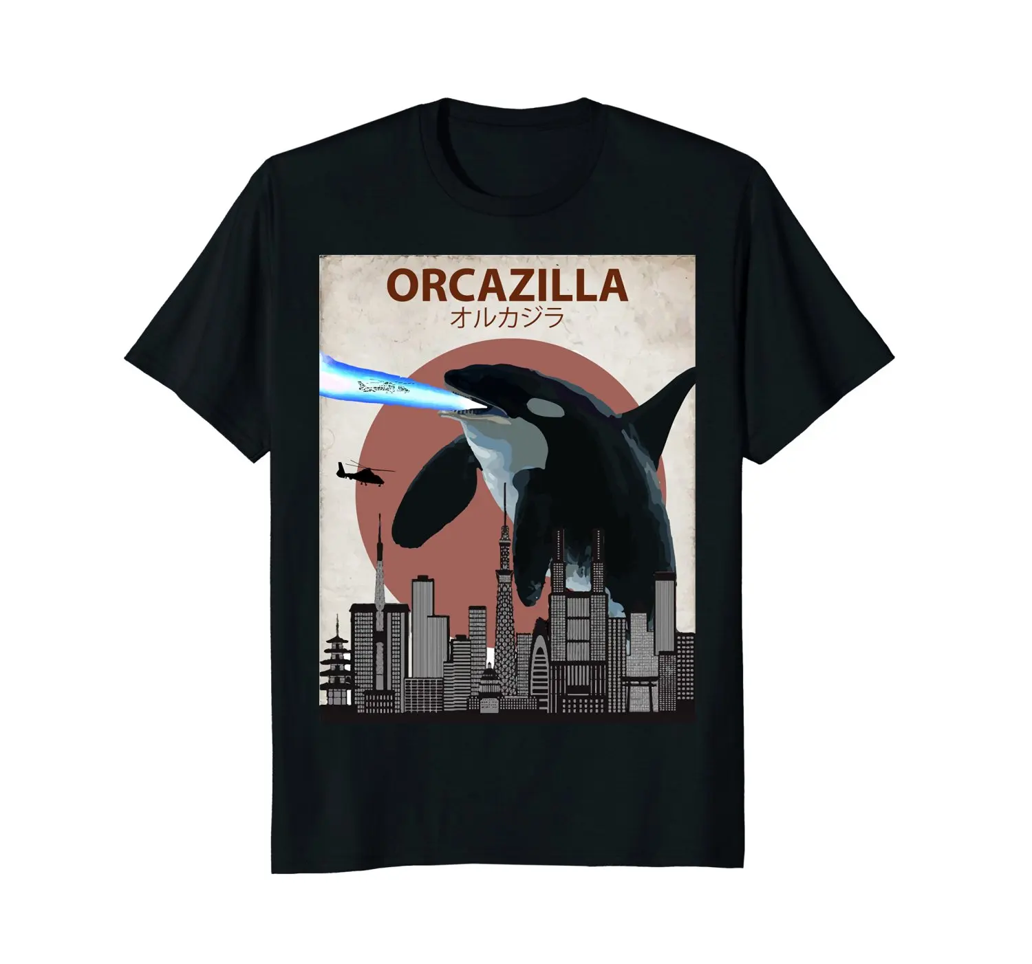 Лидер продаж 2019 модная футболка Orcazilla из 100% хлопка с забавным принтом Кита в