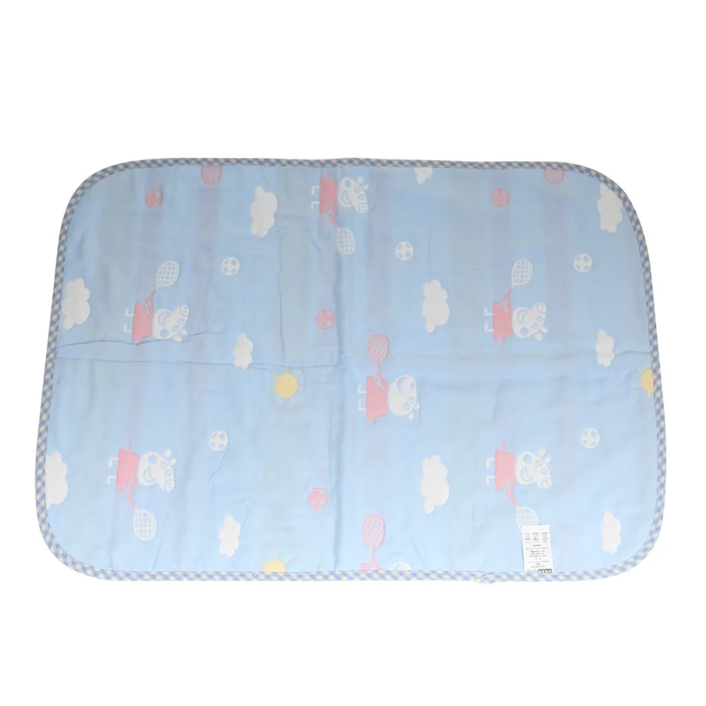 Hot sale waterproof mat for baby's bed 100 cotton 6 layers gauze and