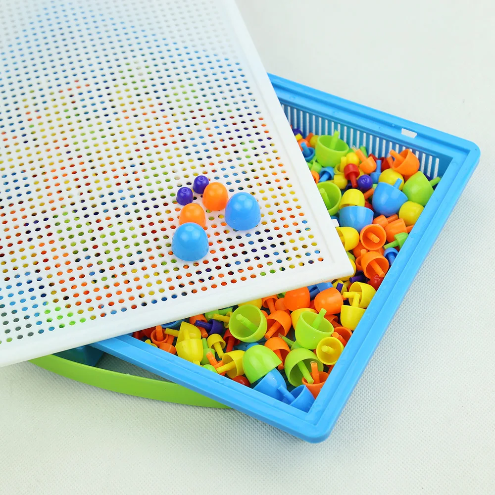 296 шт./компл. коробки упакованы гриб зерна, с декоративной отделкой бисером, интеллигентая(ый) 3D головоломки игры головоломки доска для Для детей обучающие игрушки