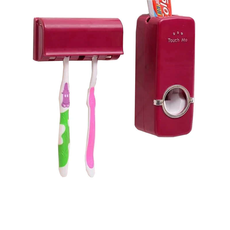 

Creative eco-friendly bathroom automatic toothpaste toothbrush rack with five rack holder set Toothpaste frame sucker toothbrush
