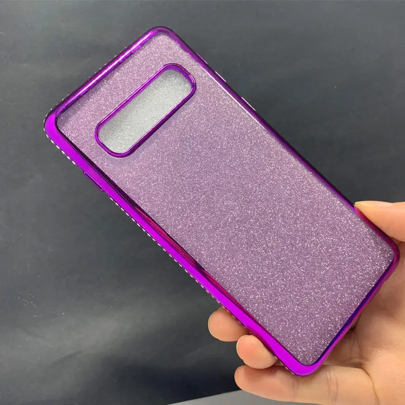 Glitter Diamond Bling Soft TPU Case Cover sFor Samsung S10e S10+ Note 9 A6 A8 A7 2018 A750 Slim Plating Phone Coque Shiny Fundas (1)