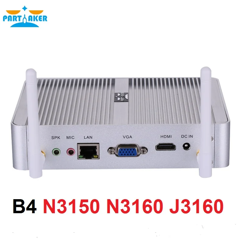

Partaker Partaker B4 4K Kodi Fanless PC HTPC Mini PC Intel Core N3160 J3160 N3150 Windows 10 Intel Core i3 6006U i3 7100U