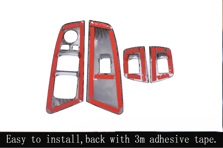 Fibra de Carbono Estilo do Carro Interruptor da Janela Quadro para Bmw Acessórios do Carro para Lhd Chrome Porta Elevador Nova Série 5 G30 2020 4 Pcs Abs 8 Cheap Molduras interiores