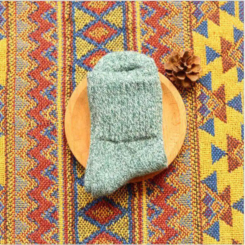3Solid Color Women Warm Socks Ladies Thick Line Rabbit Hair Socks Japanese Style Lovely Girls Stockings Autumn Winter for Sport