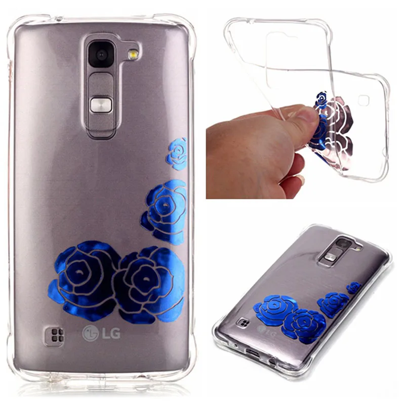 2016 Высокий прозрачный чехол для LG K7 M1 K8 K10 ультра тонкий позолоченный