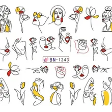 Наклейки для ногтей водные наклейки для ногтей тату наклейки-слайдеры сексуальная девушка Роза Лотос Дизайн украшения Маникюр Pegatina Фольга Обертывания