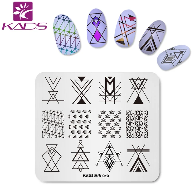 kads min geometric nail stamping plate nail decoration nail art