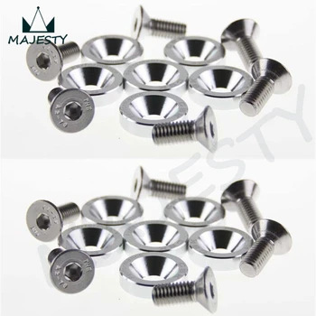 

12 PIECE M8 HEX FASTENERS FENDER WASHER BUMPER ENGINE CONCAVE SCREWS JDM SILVER