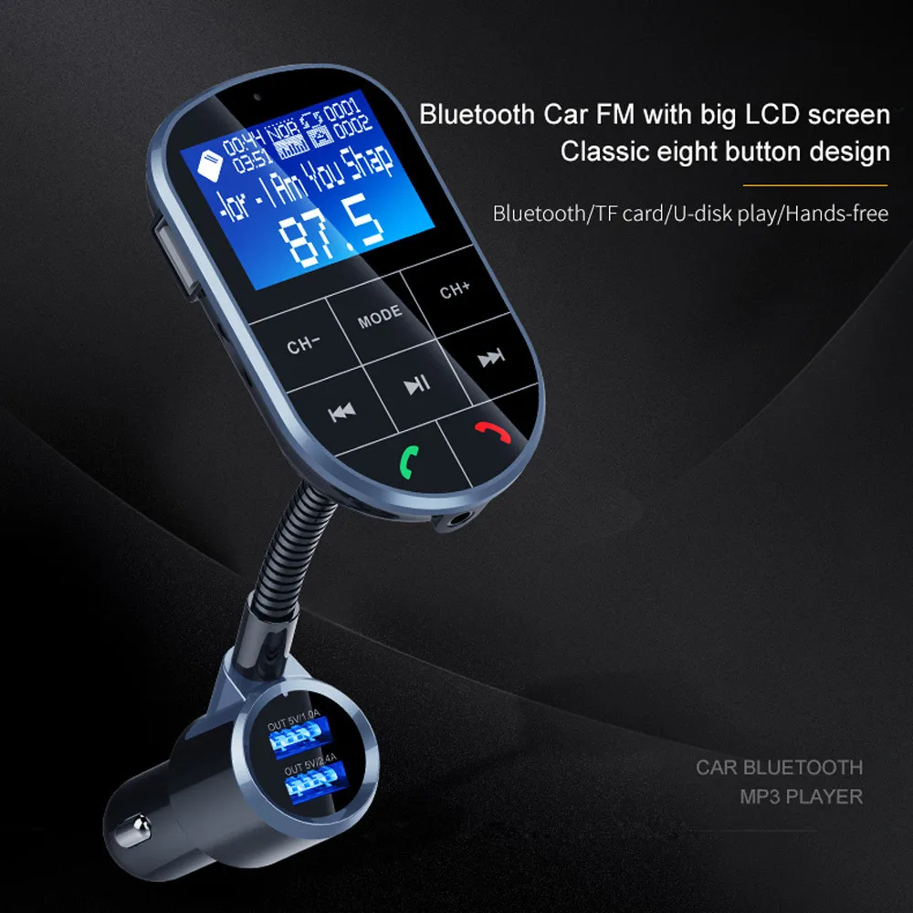 Автомобильный комплект громкой связи беспроводной Bluetooth Автомобильный fm-передатчик беспроводной радиоадаптер USB зарядное устройство MP3-плеер Автомобильная сигнализация с дистанционным управлением