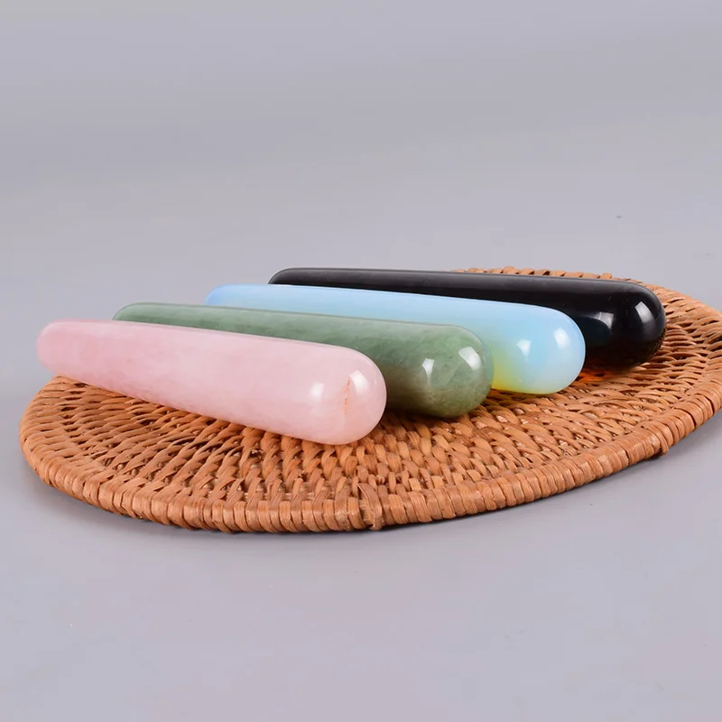 Natural Stone Massage Wand Crystal Mineral Quartz Acupoint Pen Gua Sha Tool Yoni Wand Relax Body Beauty Tool 110mm Health Care Natural Stone Massage Wand Crystal Mineral Quartz Acupoint Pen Gua Sha Tool Yoni Wand Relax Body Beauty Tool 110mm Health Care