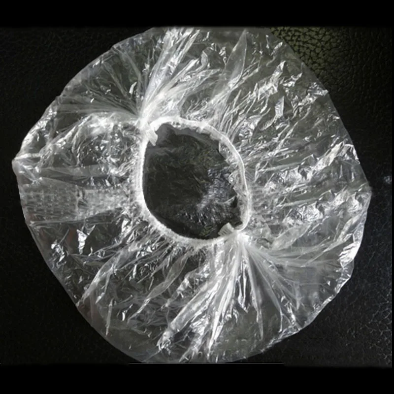 ZLinKJ 100pcs New Portable Disposable Bathing Elastic Caps Clear Spa Hair Salon Shower Caps Home Shower Hats Sanitary Ware Suite ZLinKJ 100pcs New Portable Disposable Bathing Elastic Caps Clear Spa Hair Salon Shower Caps Home Shower Hats Sanitary Ware Suite