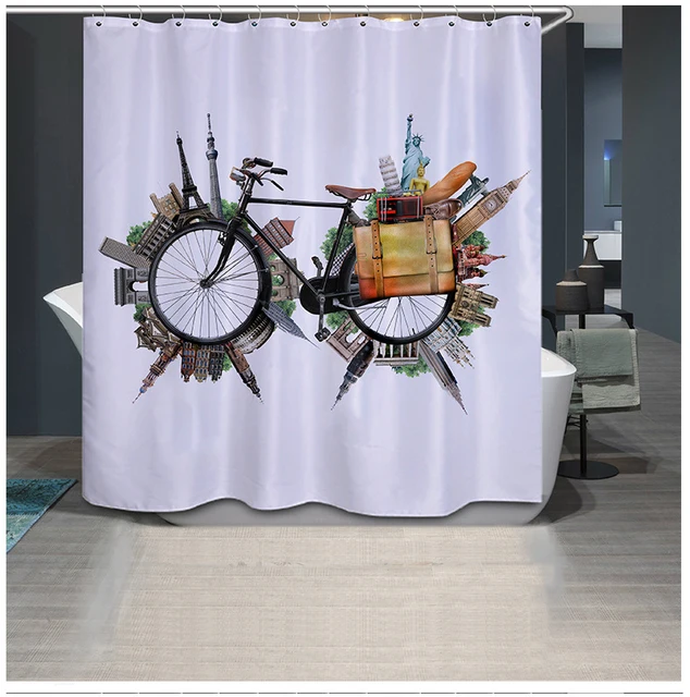 Printing Creative Bike Shower Curtains Unique Printing Creative Bike Shower Curtains Unique Funky For Bathroom
