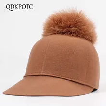 QDKPOTC Новые осенне-зимние шерстяные войлочные бейсболки для верховой езды женские бейсболки в стиле ретро с кроличьим мехом модная шляпа Федора