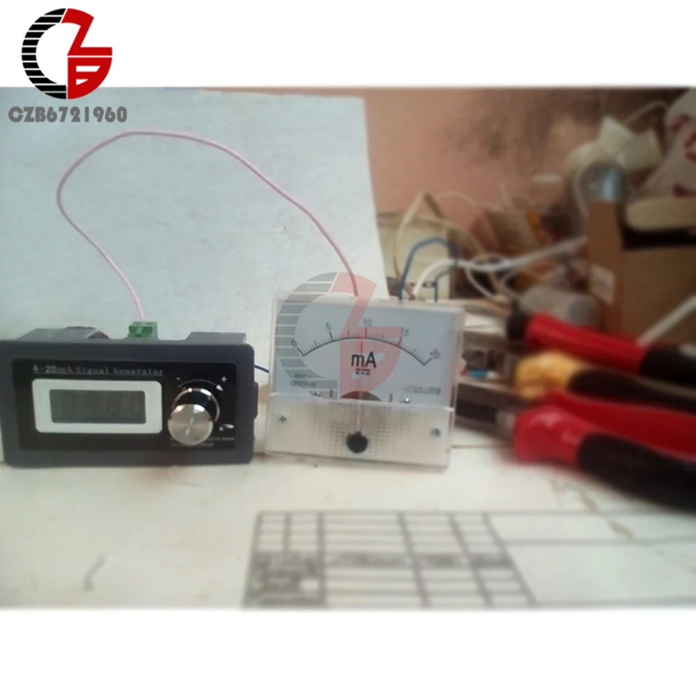 4-20mA ЖК-цифровой генератор сигналов DC Регулируемый PLC ток передатчик тестер два провода выход динамический тест DIY 24 В