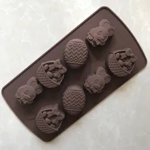 Silicone Cake Mold Easter Egg Bunny & Easter Bonus Shapes Chocolate Mold Baking Tools Candy Jelly Fondant Pudding Mould GJD137