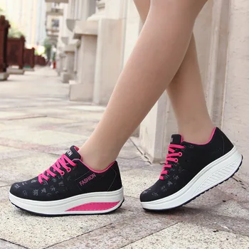 

Women shoes 2020 new arrival fashion pu leather breathable waterproof wedges platform shoes woman casual shoes women sneakers