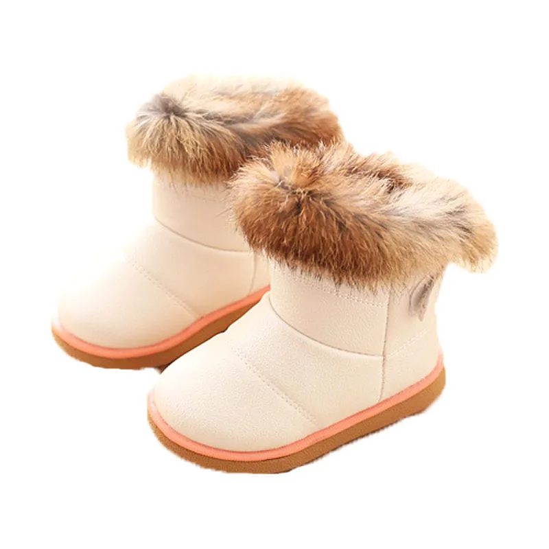 Children Snow Boots Girls Winter Warm Lined Boots Waterproof Baby Kids ...