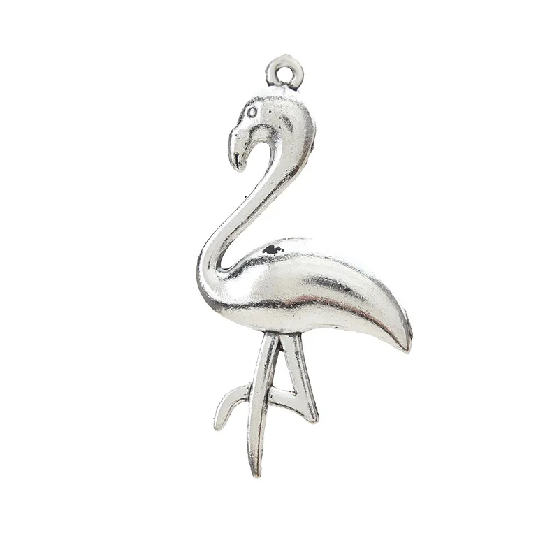 

10pcs/lot Charm Silver Flamingo Animal Shape Charm Jewelry is Lucky Jewelry Necklace Bracelet Bracelet Accessories 25mm x 47mm