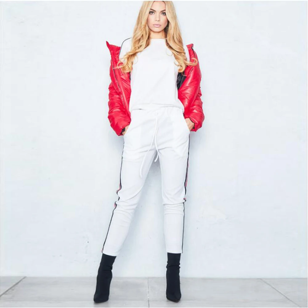 QEJEVI Women Tracksuit Sportswear Autumn Sweatshirt Set Running GYM Sports Suits Long Sleeve Jogging Femme Stripe Solid Sets (15)