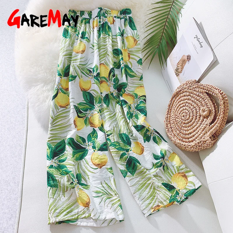 GareMay 2019 المرأة الصيف بنطال ذو قصة أرجل واسعة النساء مضيئة عالية الخصر السراويل جرس أسفل القطن الكتان الأزهار عارضة إمرأة السراويل GareMay 2019 المرأة الصيف بنطال ذو قصة أرجل واسعة النساء مضيئة عالية الخصر السراويل جرس أسفل القطن الكتان الأزهار عارضة إمرأة السراويل
