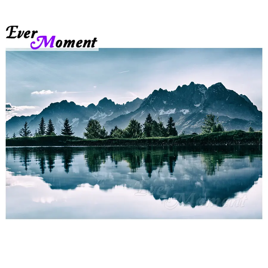 

Ever Moment Diamond Painting Mountain Landscape River Tree Picture Mosaic Diamond Embroidery Full Square Drill Rhinestone S2F167