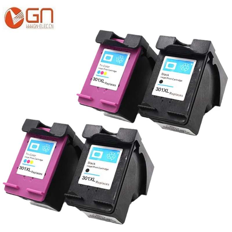 GN 2sets For HP301 301XL Ink Cartridge show ink Compatible for HP 3000 3050 3050se 1050A 2050A 