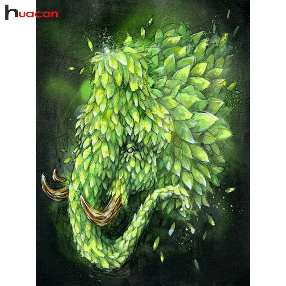 

HUACAN 5d Diamond Painting Elephant Full Drill Square Diamond Embroidery Animal Kits Handmade Rhinestone Mosaic Room Decoration