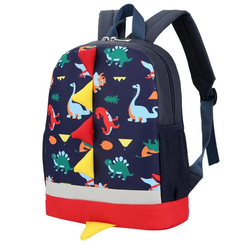 Детский рюкзак с динозавром для мальчиков и девочек, школьный рюкзак для детского сада, модные школьные сумки маленького класса, милый рюкзак для мальчиков - Цвет: Navy Blue