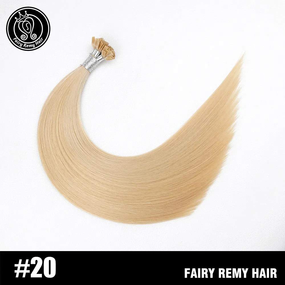 Сказочные волосы remy 22 дюйма 1 г/прядь настоящие волосы Remy Fusion с плоским кончиком для наращивания натуральные черные итальянские кератиновые капсулы волосы 50 г - Цвет: #20