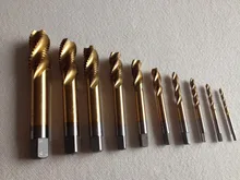 High quality HSS 6542 Full CNC grinded 15pcs standard teeth Machine spiral Tap Screw Taps HSS TIN coating M3 -M30 full sizes set