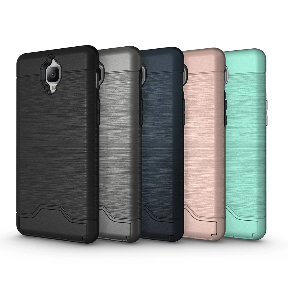 Натуральная для oneplus 3 случае ТПУ & PC простой Подставки крышка с карты pocketand casephone