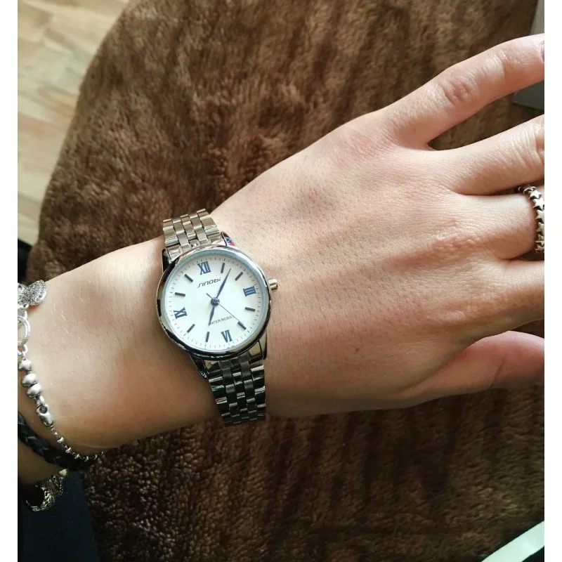 

SINOBI New Fashion Women Wrist Watches Stainless Steel Watchband Top Luxury Brand Female Quartz Clock Ladies Wristwatch 2017