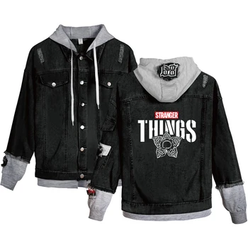 

Casual Cool Sweatshirt Stranger Things Denim Hoodies Men/Women 2019 Harajuku Hot U.S. drama Stranger Things Denim Jacket