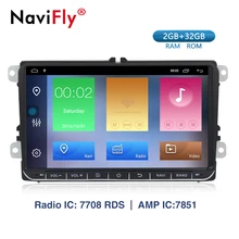 NaviFly Android 9.1 di gps radio di navigazione per VW polo golf 5 6 passat B5 B6 tiguan skoda yeti superb rapido WIFI BT CANBUS 2G