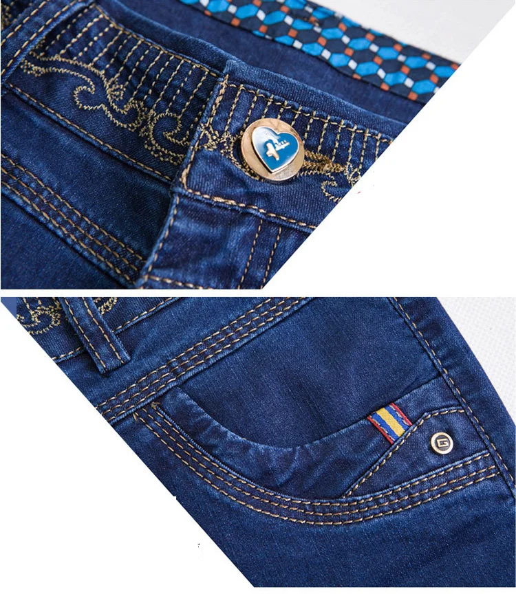 Jbersee,, плюс размер, женские джинсы с высокой талией, пуш-ап, высокое качество, женские прямые джинсы, потертые джинсы для женщин, YZ2049