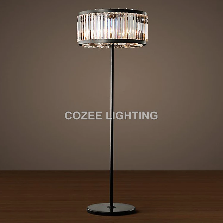 

Vintage Crystal Prism Floor Standing Lamp Floor Light Indoor Lighting for Home Hotel Restaurant Living and Dining Room Decor