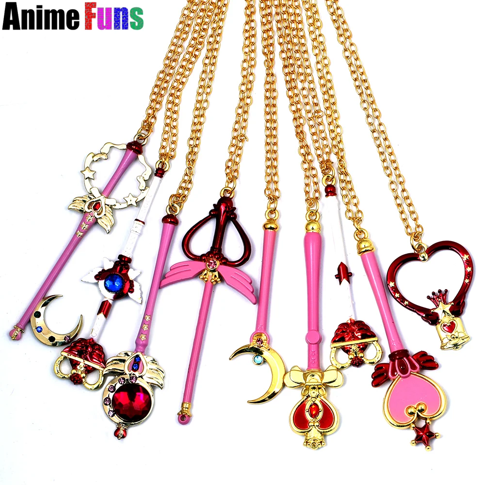 9 types Anime Pretty Soldier Sailor Moon Necklace Guardian Gold Heart