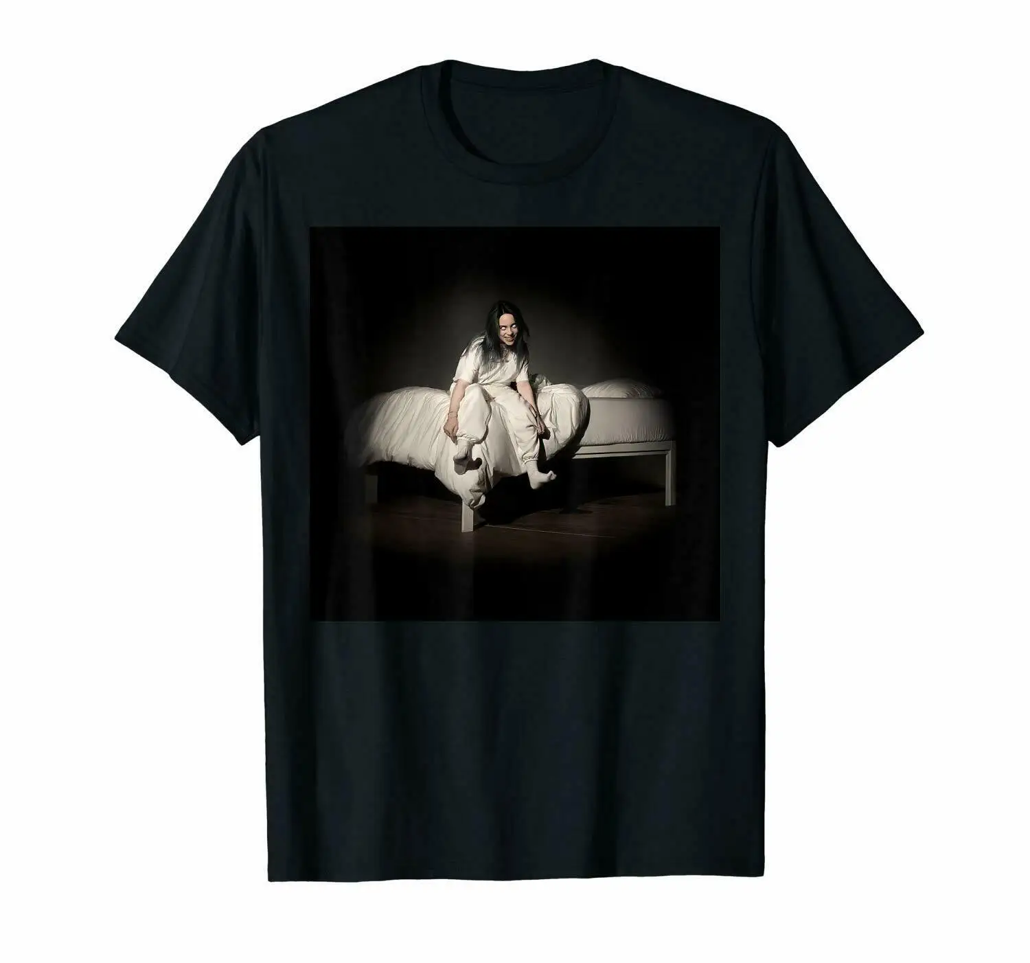 

Billie Eilish When We All Fall Asleep Where Do We Go Black T-Shirt For Fans Fashion Logo Printing T Shirts