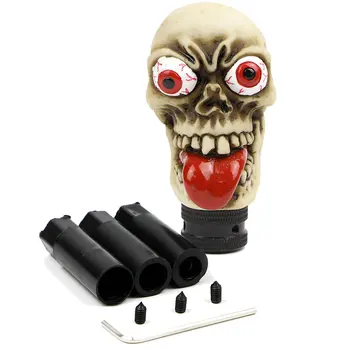 

Universal Gear Shift Knob Wicked Long Tongue Ghost Skull Manual Car Lever Cover