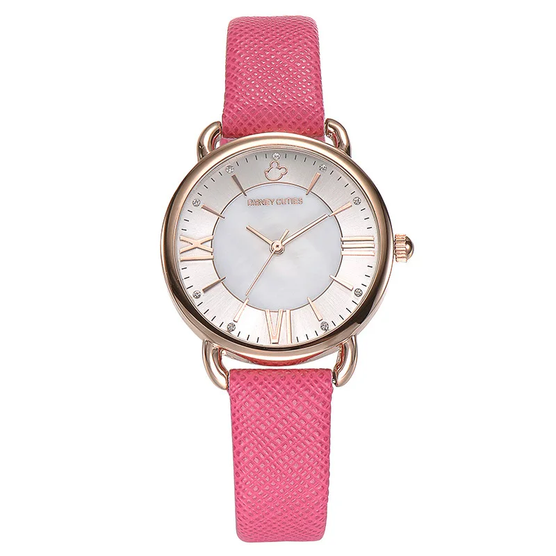

Original Disney ladies leather wrist watch quartz womens clocks student girls casual waterproof Mickey Mouse number DC-51181