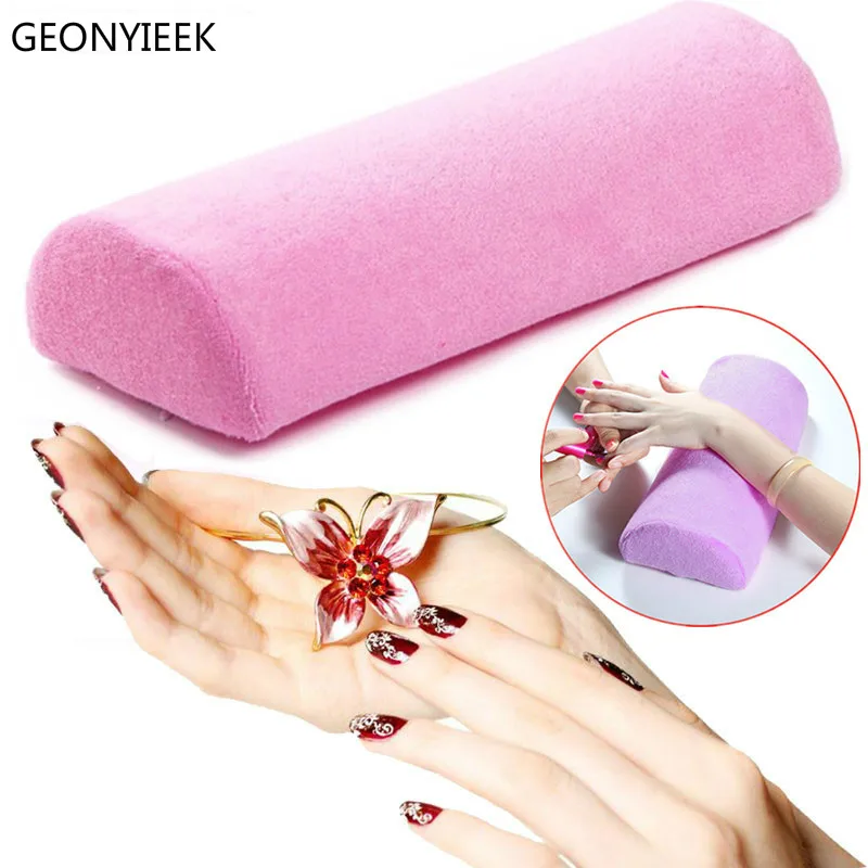 

1PC Salon Hand Pillow Soft Hand Cushion Rest Pillow Manicure Care Nail Art Tools Design Column Semicircular Nail Art Tools