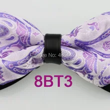 YIBEI Coachella галстуки черный низ сиреневый Пейсли Butterflys алмаз кожа Пикер бабочка унисекс Новое поступление галстуки-бабочки для смокинга