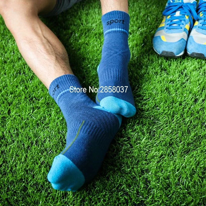 Мужские спортивные нескользящие носки до колена из 77% хлопка, носки для бега, кемпинга, Calcetines, баскетбола, футбола, фитнеса, мужские носки, 5 цветов