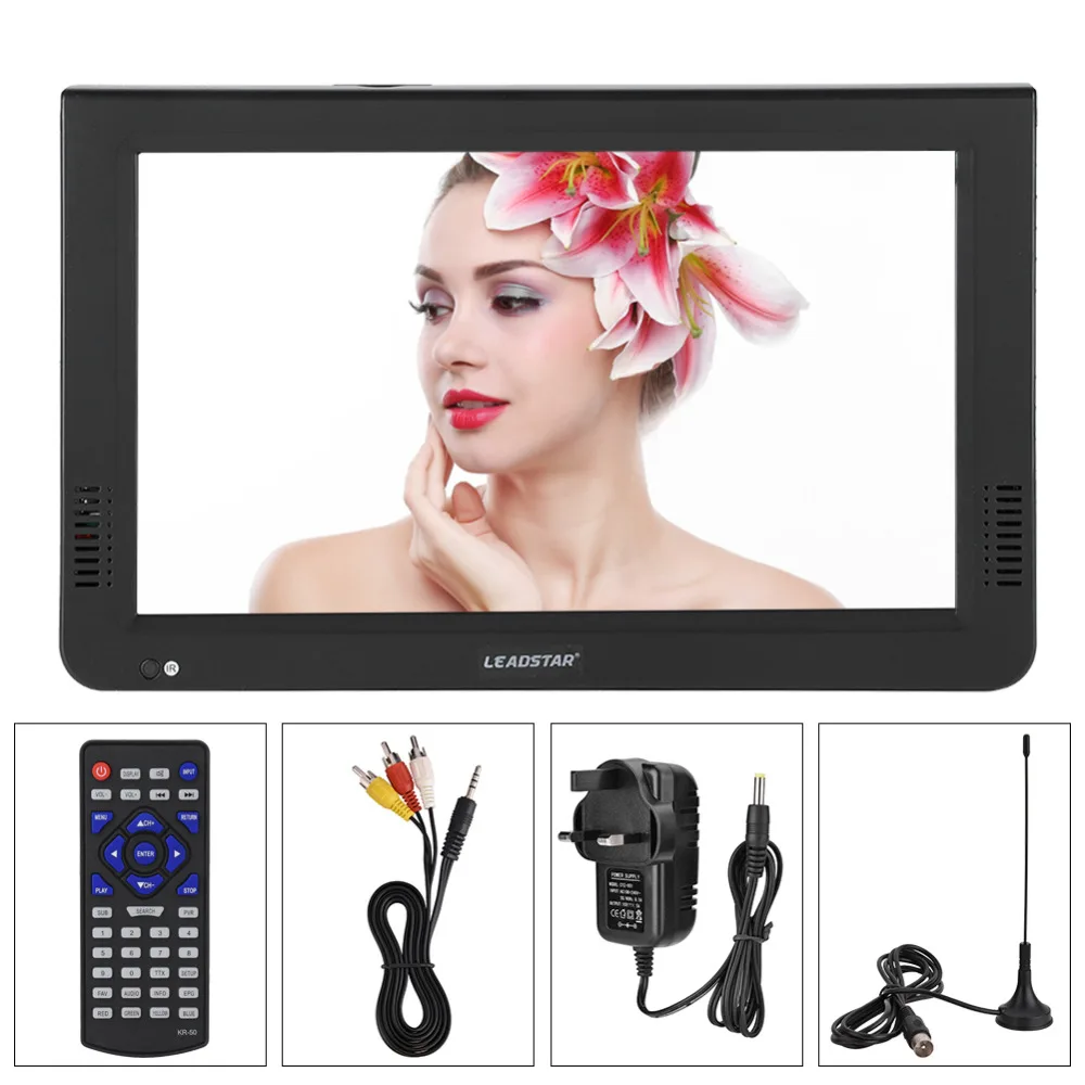 LEADSTAR 10inch DT2 16:9 Portable TFT-LED HD Digital Analog Color TV Television Player UK Plug for UK Malaysia 7 8 9 8 hot sales hd car dvd players portable dvd player free fm analog tv vcd cd games with card reader usb