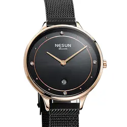 Nesun женские часы Топ Элитный бренд Японии Citizen кварцевый механизм жемчуг Relogio Feminino часы Diamond Наручные N8805-2