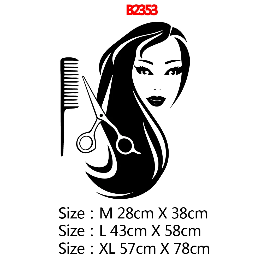 Дизайн Парикмахерская наклейка для волос виниловая наклейка на стену s для Beauy Salon обои прическа Наклейки на стены Наклейка Фреска