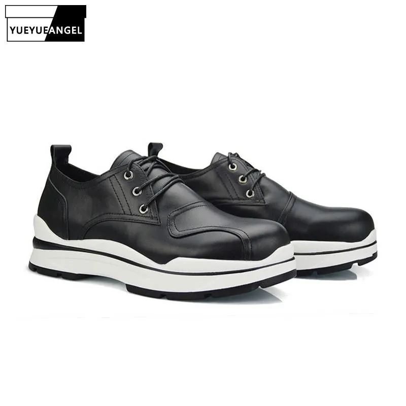 Alta Hombres Zapatillas Redondo Cuero Hombre Calidad Pie Del Zapatos gqw6xF